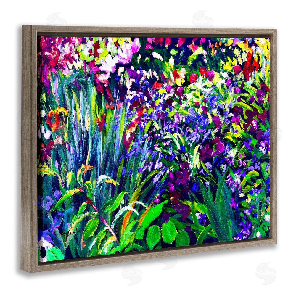 Lee Ann Zirbes Vibrant Confetti Garden Brown Floating Frame Canvas Wall Art Print