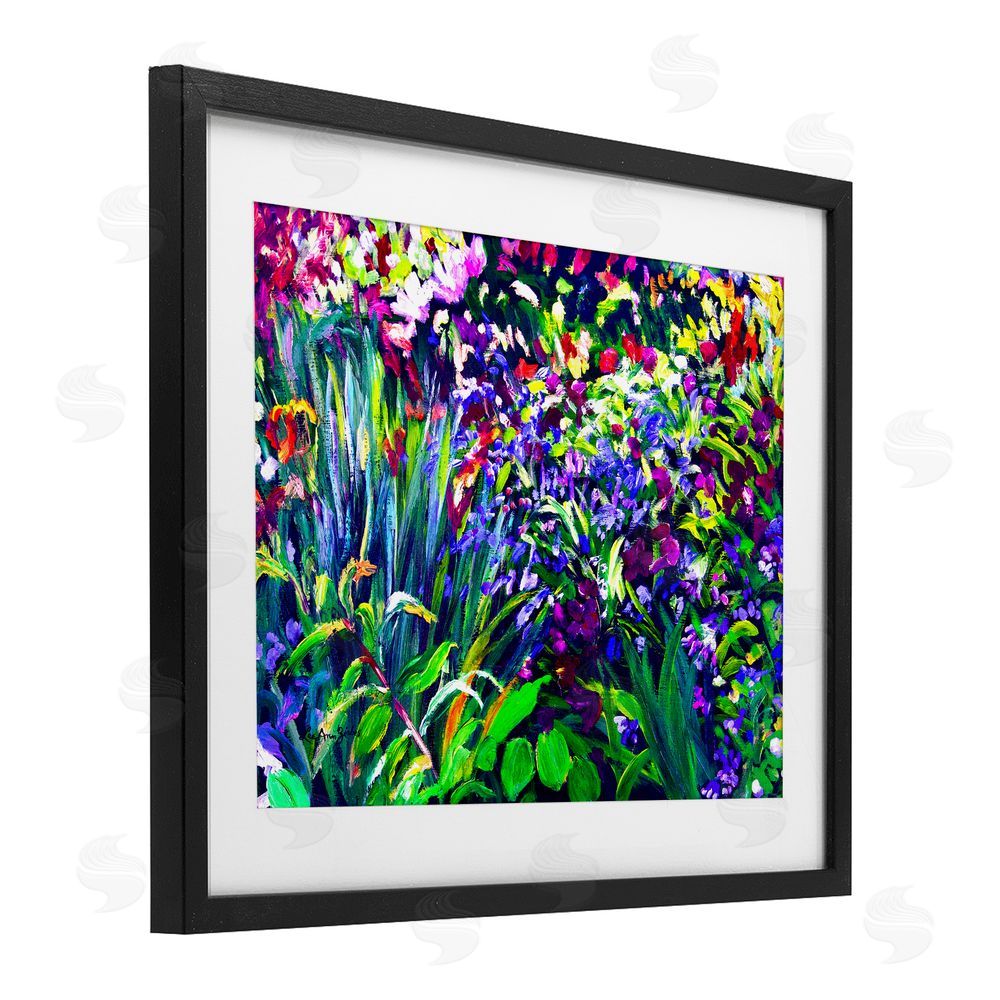 Lee Ann Zirbes Vibrant Confetti Garden Black Framed Print Under Glass Wall Art