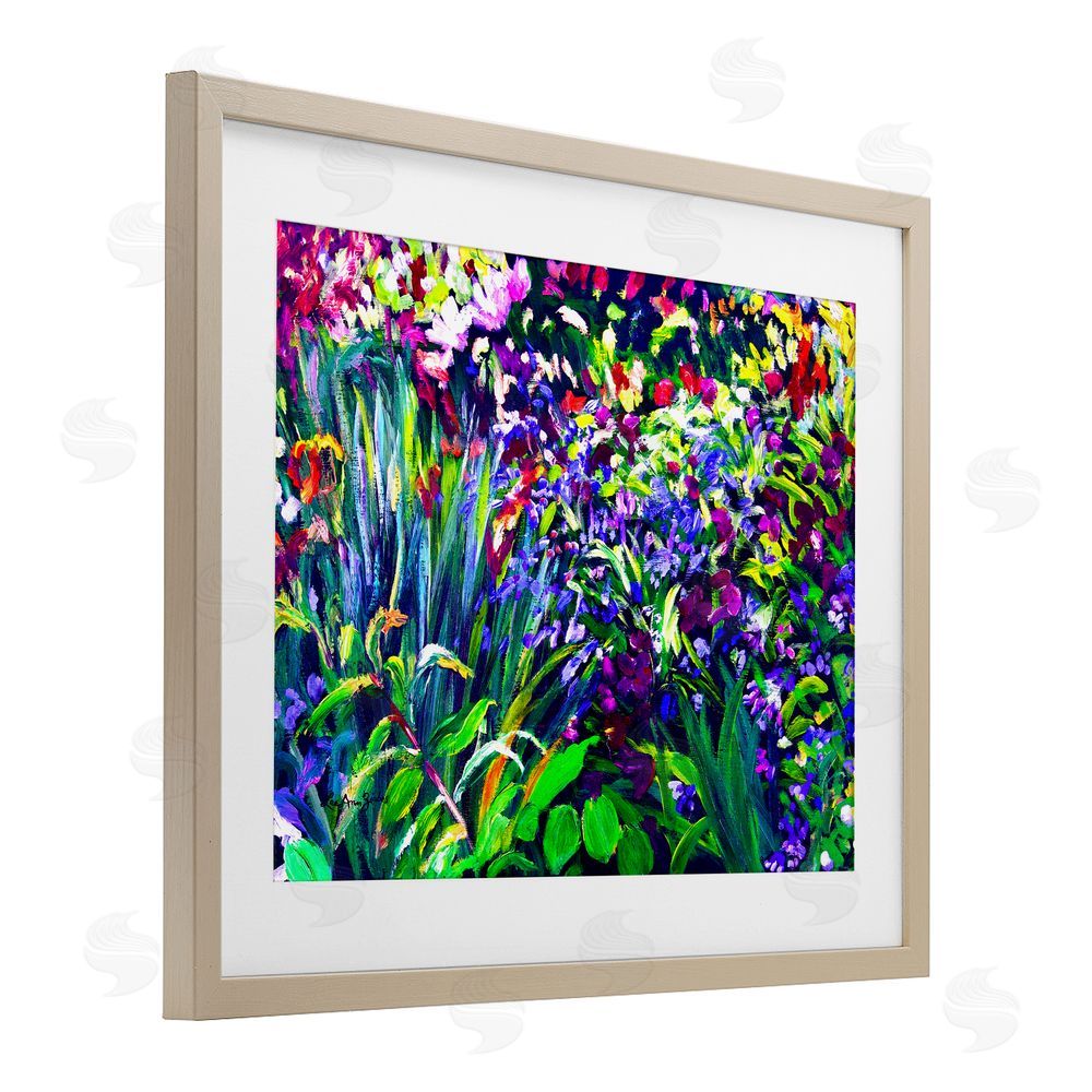 Lee Ann Zirbes Vibrant Confetti Garden Brown Framed Print Under Glass Wall Art