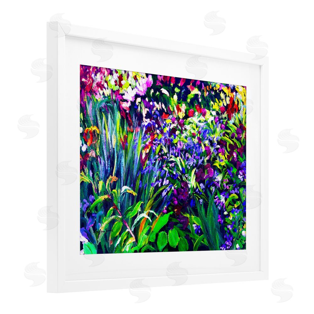 Lee Ann Zirbes Vibrant Confetti Garden White Framed Print Under Glass Wall Art