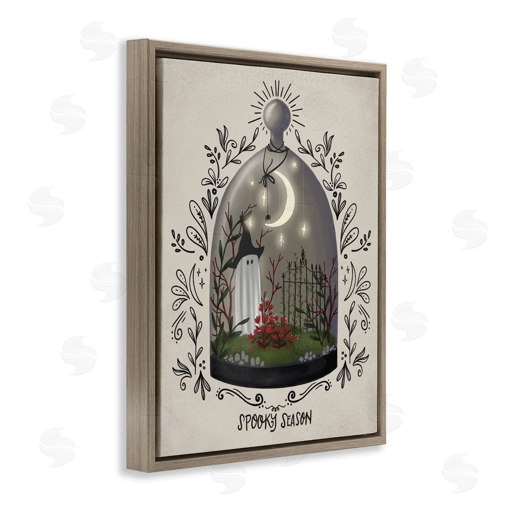 Giao Williams Spooky Season Dome Brown Floating Frame Canvas Wall Art Print