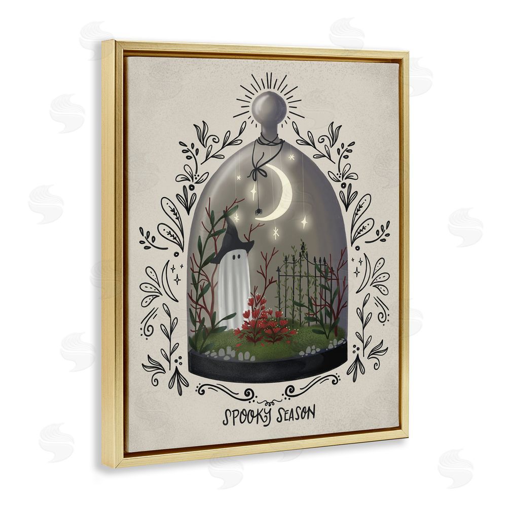 Giao Williams Spooky Season Dome Gold Floating Frame Canvas Wall Art Print