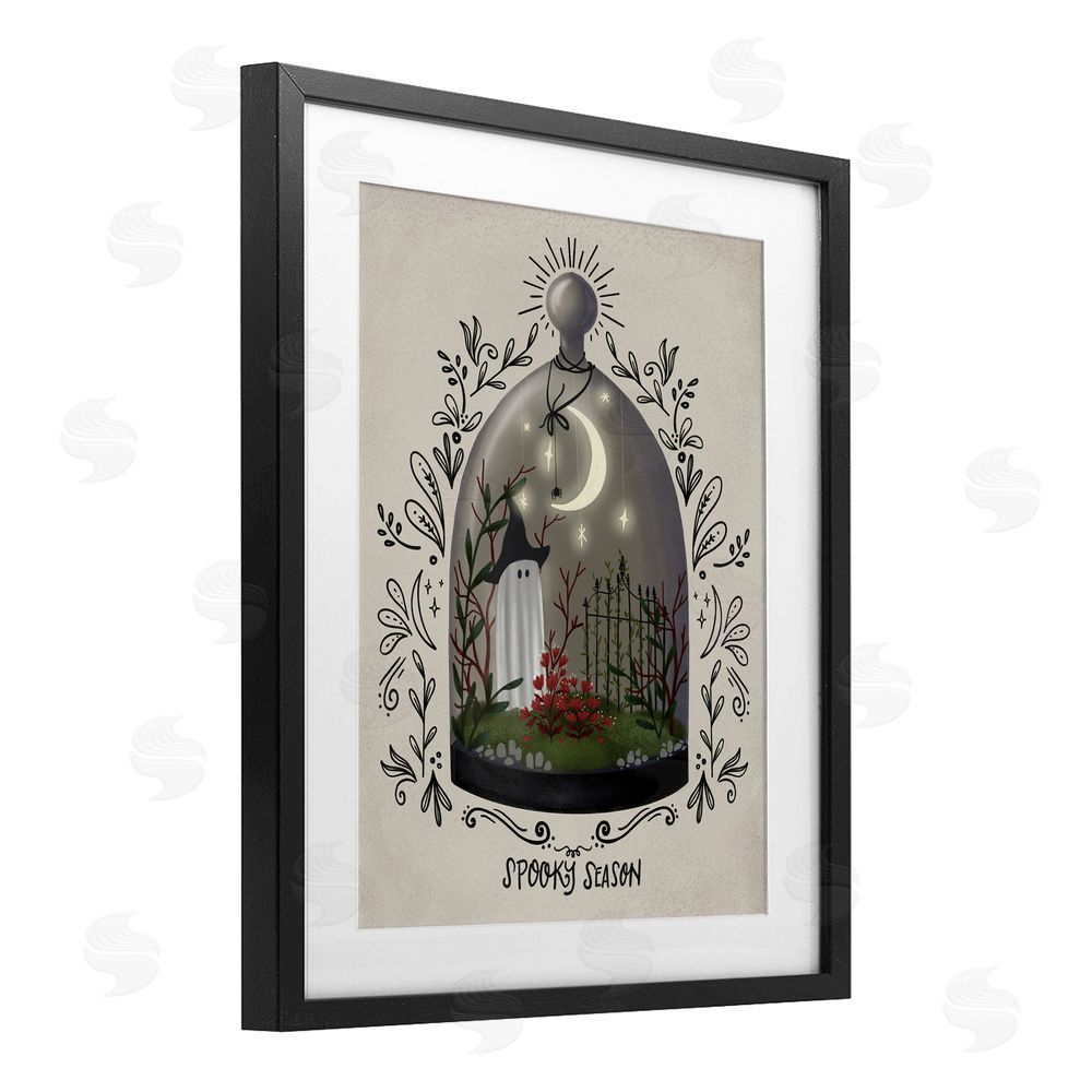 Giao Williams Spooky Season Dome Black Framed Print Under Glass with White Mat Wall Art