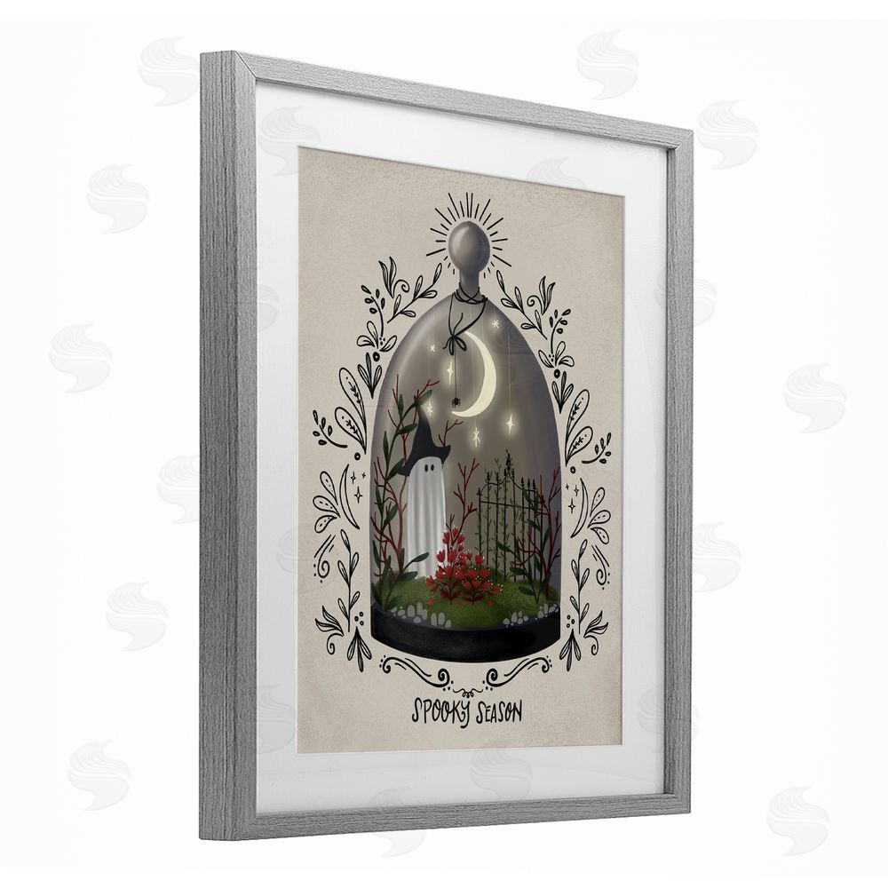 Giao Williams Spooky Season Dome Gray Framed Print Under Glass with White Mat Wall Art