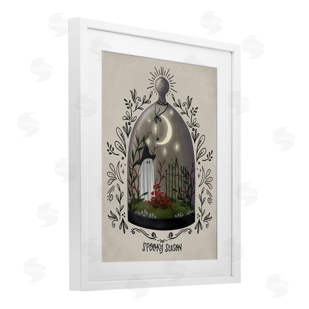 Giao Williams Spooky Season Dome White Framed Print Under Glass with Mat Wall Art