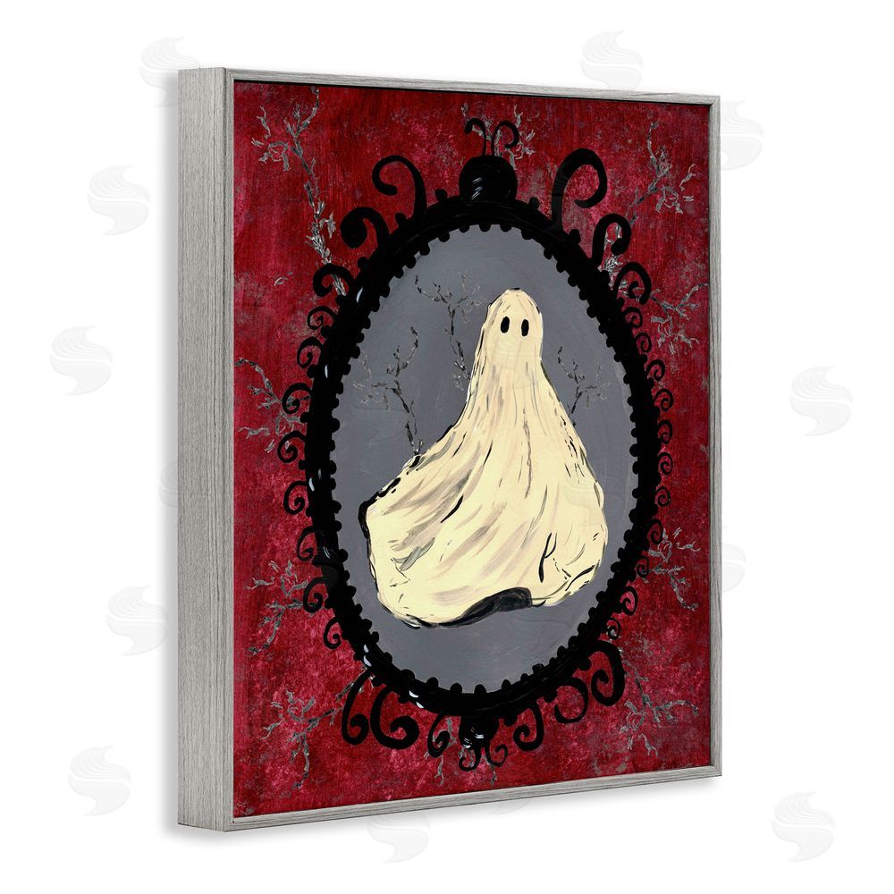 Kara Keller Designs Gothic Vintage Ghost Gray Framed Giclee Wall Art Print