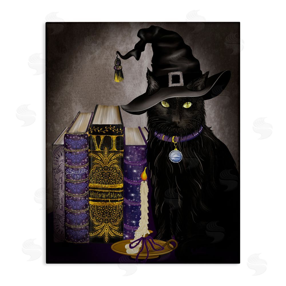 Lori Mosley Black Cat Gothic Books Canvas Wall Art Print