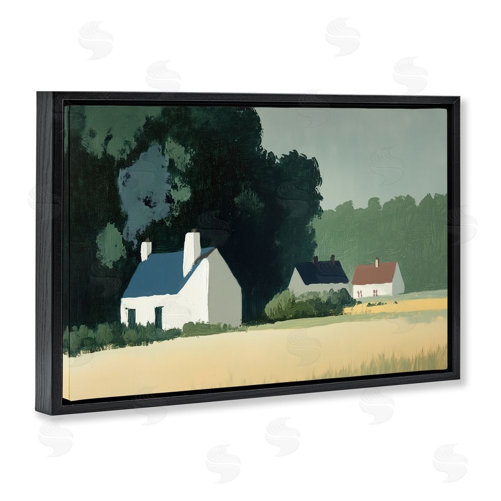 Annabelle Hall American Life in Serene Cottages Black Floating Frame Canvas Wall Art Print