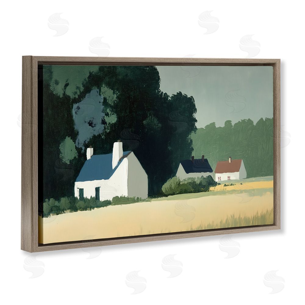 Annabelle Hall American Life in Serene Cottages Brown Floating Frame Canvas Wall Art Print