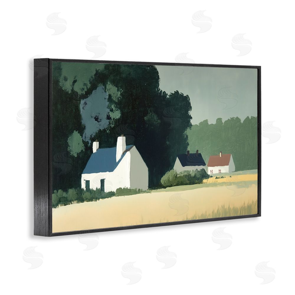 Annabelle Hall American Life in Serene Cottages Black Framed Giclee Wall Art Print