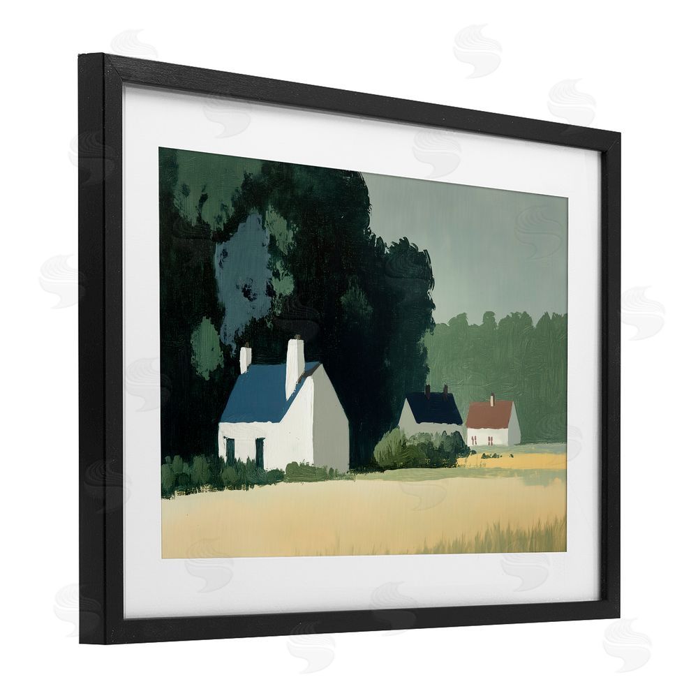 Annabelle Hall American Life in Serene Cottages Black Framed Print Under Glass Wall Art