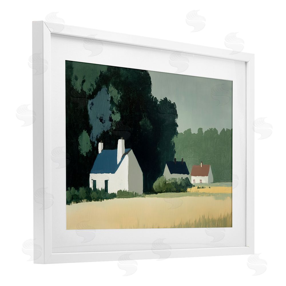 Annabelle Hall American Life in Serene Cottages White Framed Print Under Glass Wall Art