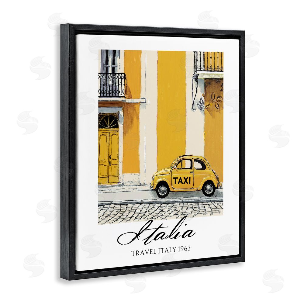 Annabelle Hall Travel Italia Taxi Black Floating Frame Canvas Wall Art Print