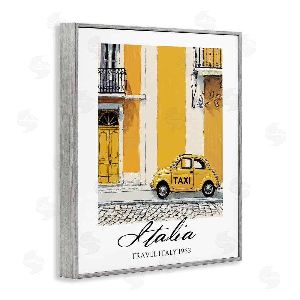 Annabelle Hall Travel Italia Taxi Gray Framed Giclee Wall Art Print