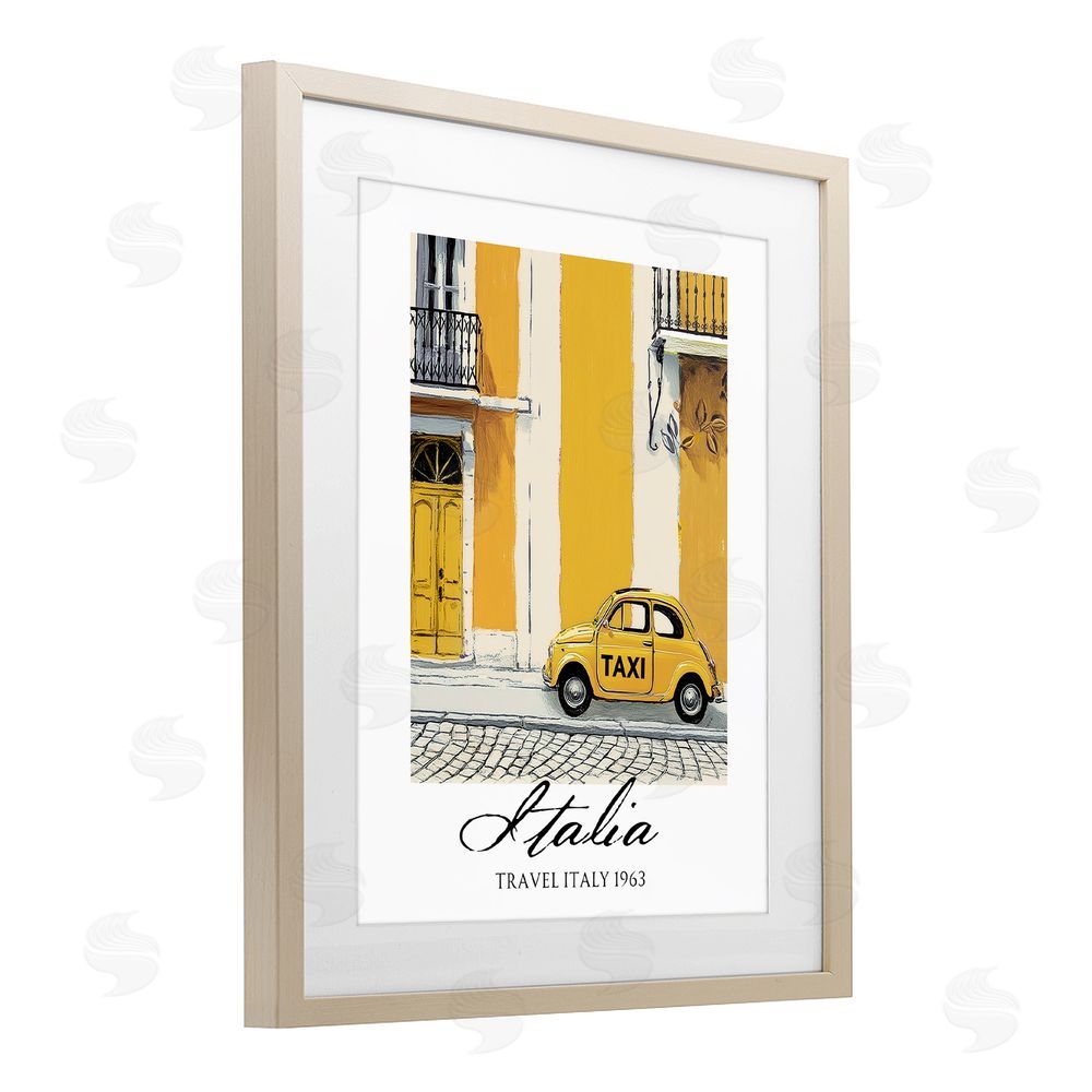 Annabelle Hall Travel Italia Taxi Birch Framed Print Under Glass Wall Art