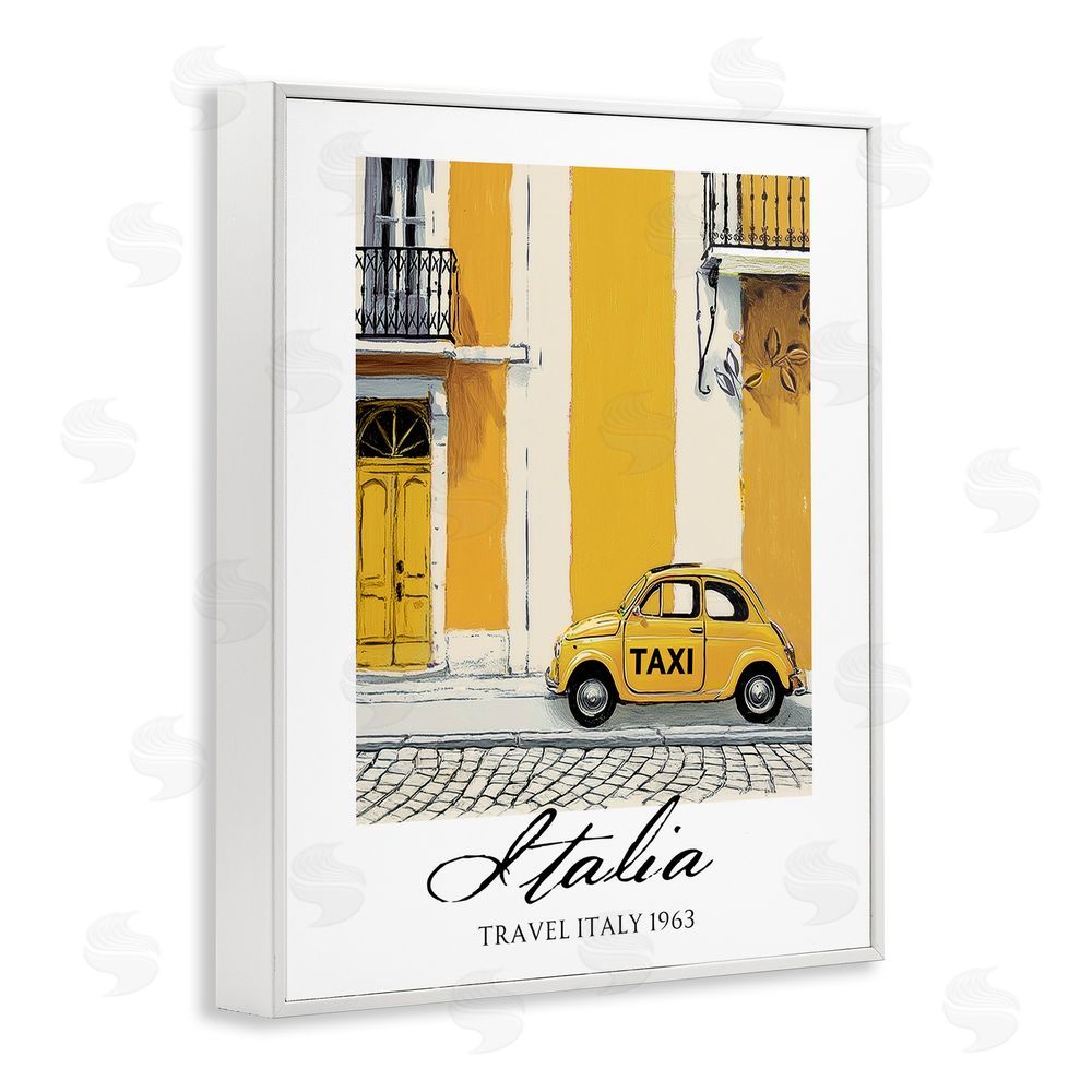 Annabelle Hall Travel Italia Taxi White Framed Giclee Wall Art Print