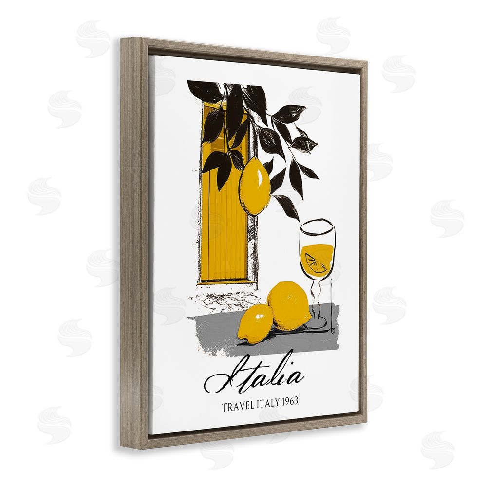 Annabelle Hall Travel Italia Lemons Brown Floating Frame Canvas Wall Art Print