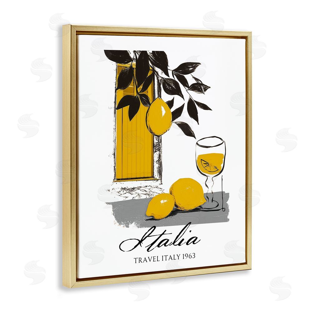 Annabelle Hall Travel Italia Lemons Gold Floating Frame Canvas Wall Art Print