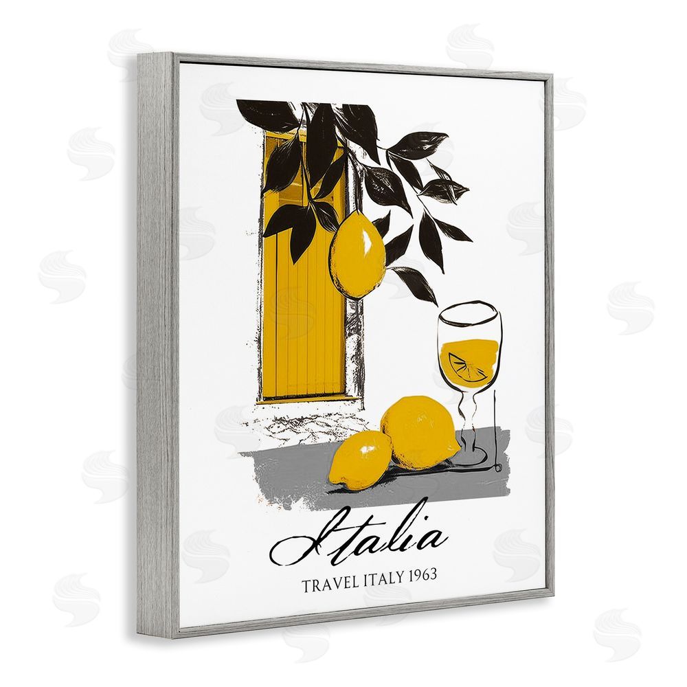 Annabelle Hall Travel Italia Lemons Gray Framed Giclee Wall Art Print