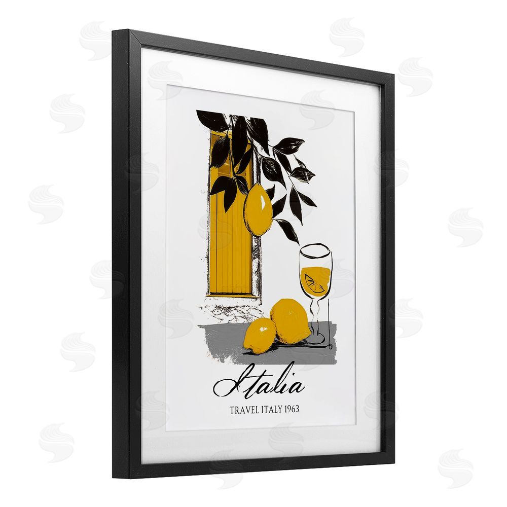 Annabelle Hall Travel Italia Lemons Black Framed Print Under Glass Wall Art