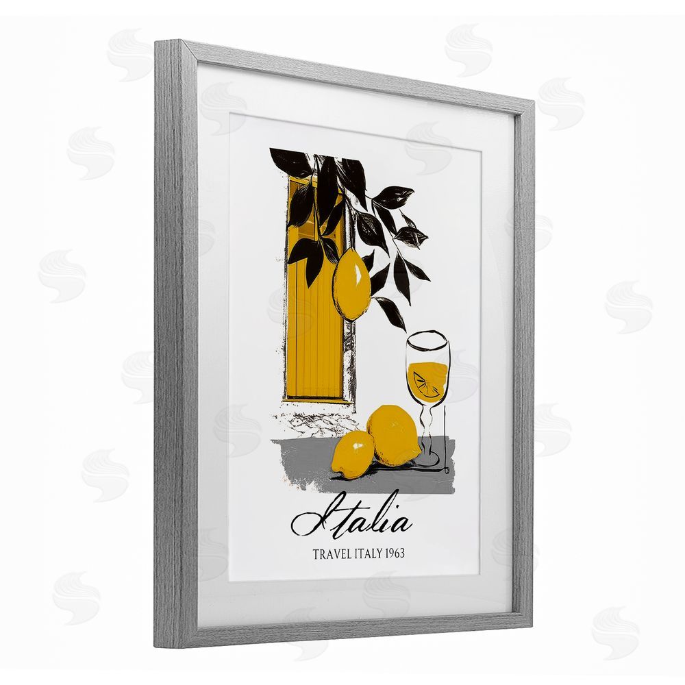 Annabelle Hall Travel Italia Lemons Gray Framed Print Under Glass Wall Art