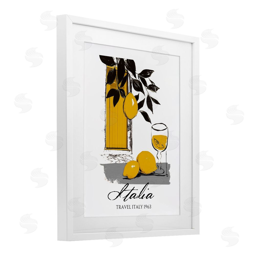Annabelle Hall Travel Italia Lemons White Framed Print Under Glass Wall Art