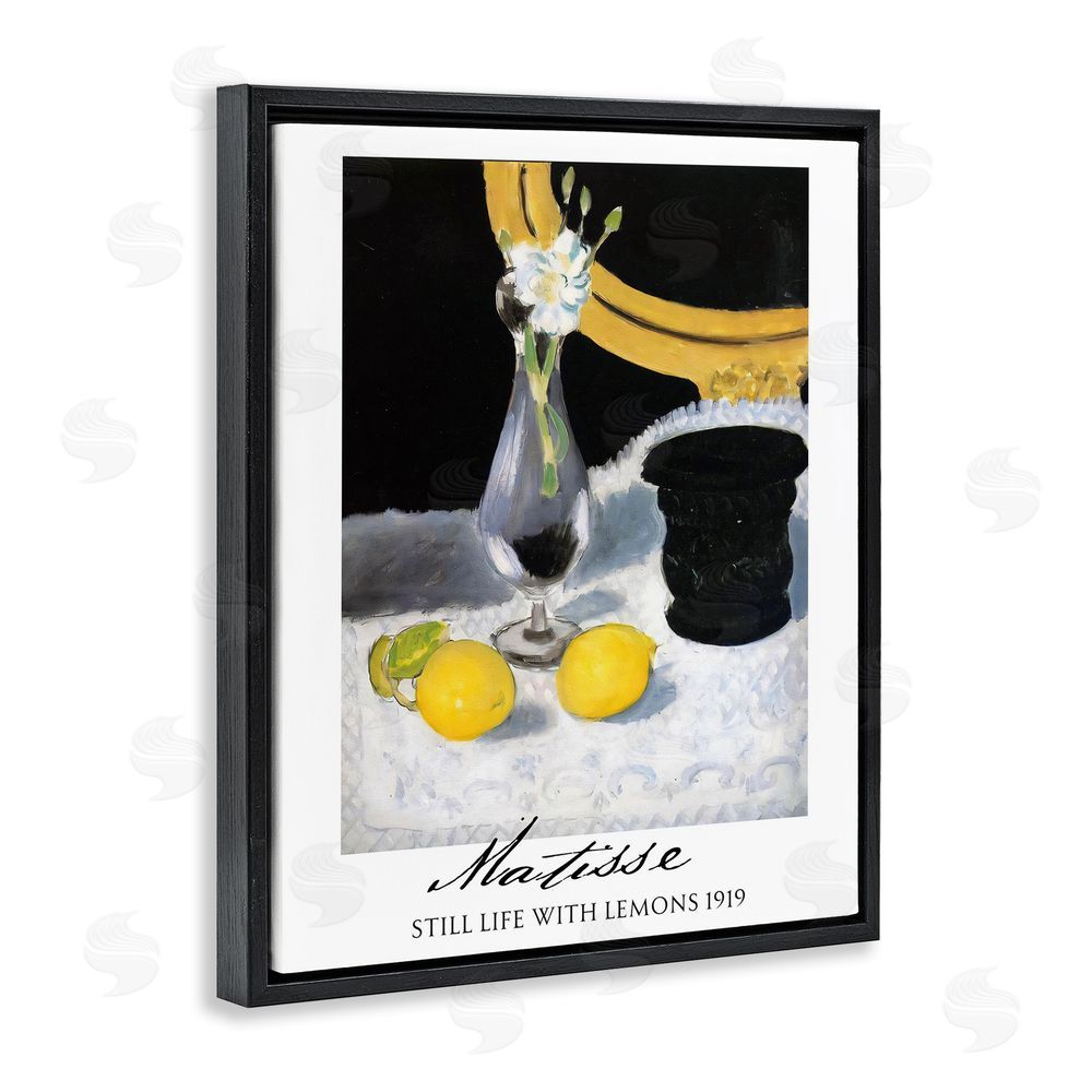Vintage Hustle Matisse Still Life Lemons Black Floating Frame Canvas Wall Art Print