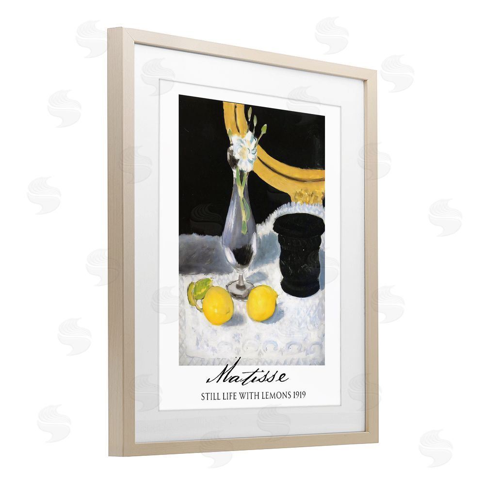 Vintage Hustle Matisse Still Life Lemons Brown Framed Print Under Glass Wall Art