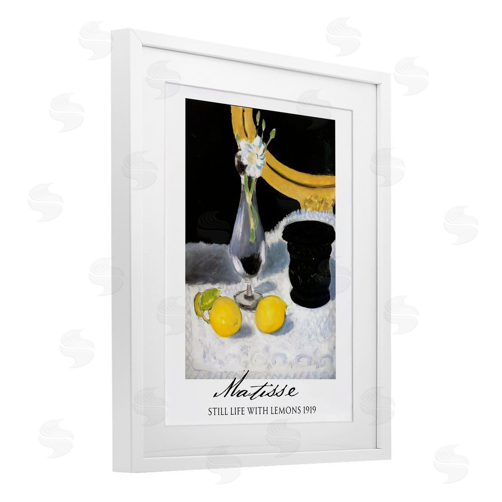 Vintage Hustle Matisse Still Life Lemons White Framed Print Under Glass Wall Art