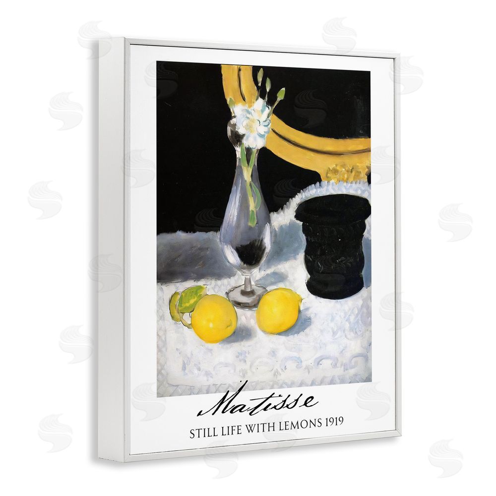 Vintage Hustle Matisse Still Life Lemons White Framed Giclee Wall Art Print
