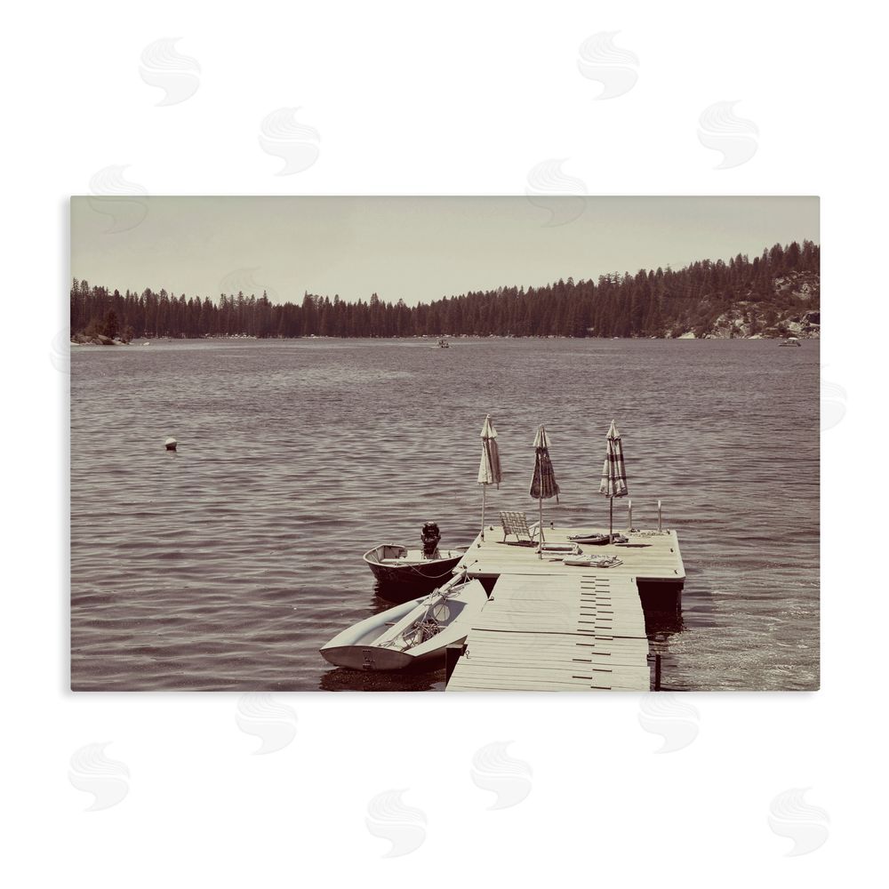Gemma Bardot Vintage Lake Life Dock Stretched Canvas Wall Art Print