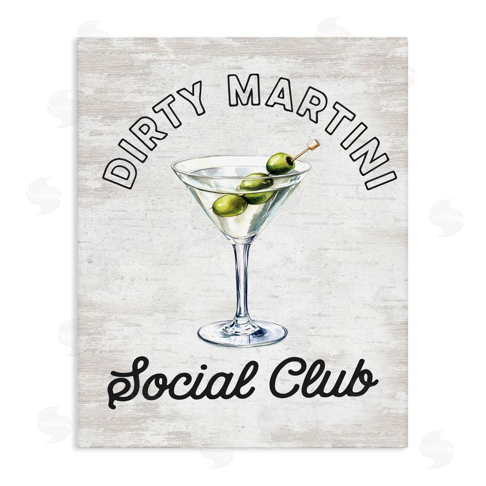 Lettered and Lined Dirty Martini Social Club Stretched Canvas Wall Art