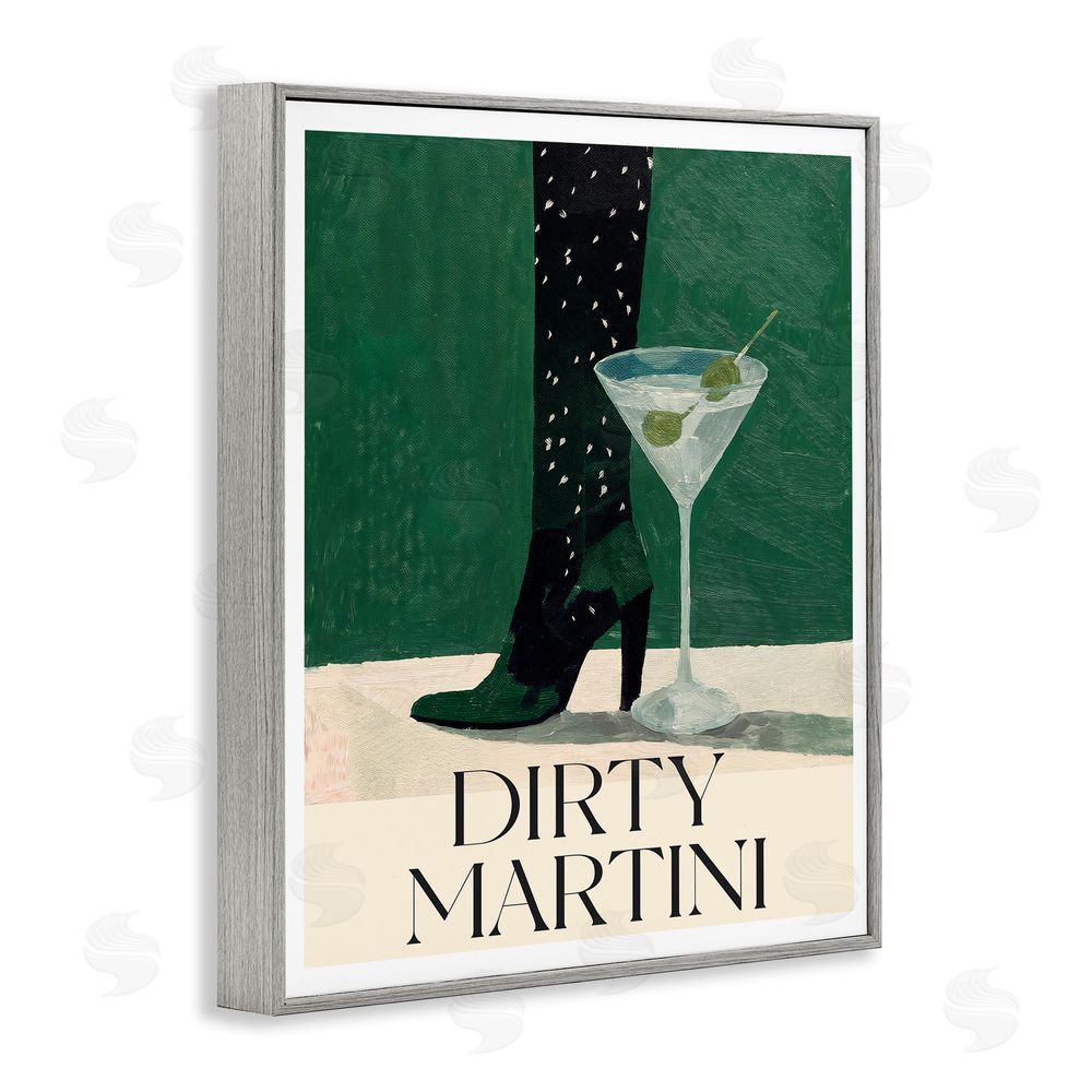 Lettered and Lined Dirty Martini Stylish Heel Gray Framed Giclee Wall Art Print