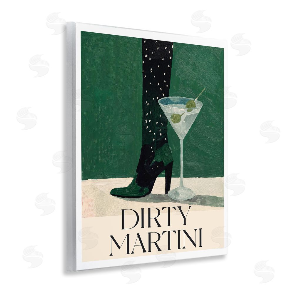 Lettered and Lined Dirty Martini Stylish Heel Wall Plaque Art Print