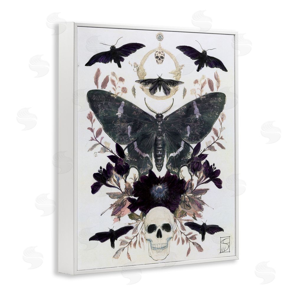 Sara Culpepper Gothic Symmetrical Moth Tarot White Framed Giclee Wall Art Print