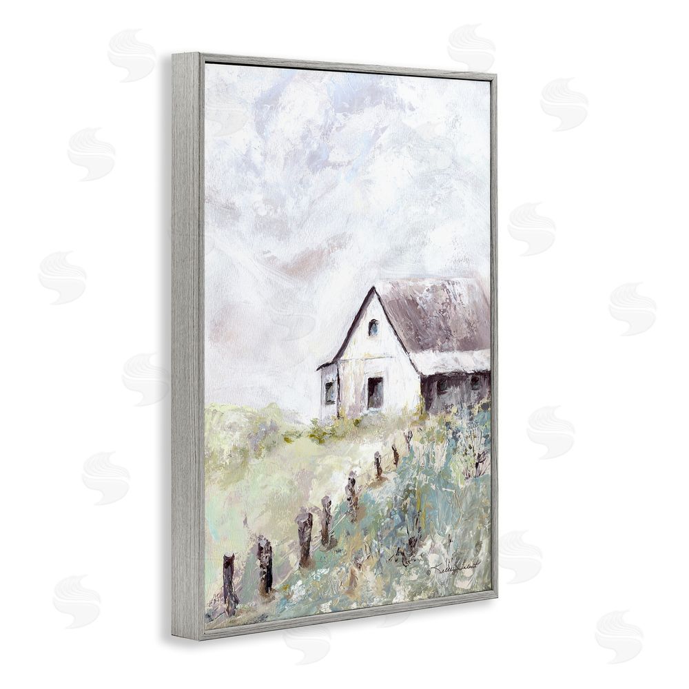 Kelley Talent Barnyard in Morning Light Gray Framed Giclee Wall Art Print