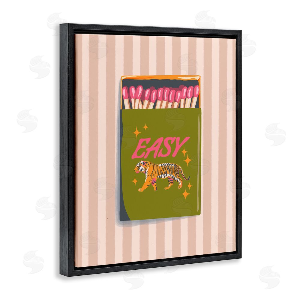 Elyse Anastacia Easy Tiger Retro Matches Black Floating Frame Canvas Wall Art Print
