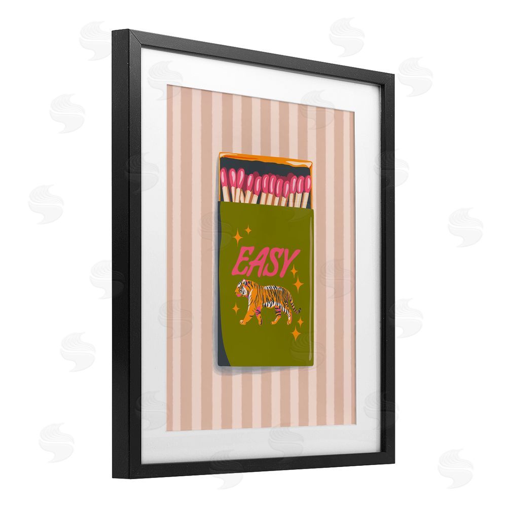 Elyse Anastacia Easy Tiger Retro Matches Black Framed Print Under Glass Wall Art