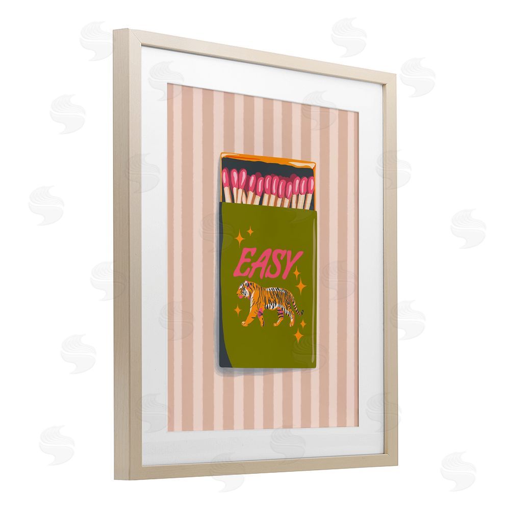 Elyse Anastacia Easy Tiger Retro Matches Brown Framed Print Under Glass Wall Art