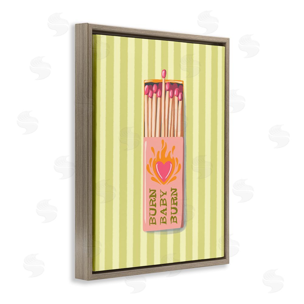 Elyse Anastacia Burn Baby Matches Brown Floating Frame Canvas Wall Art Print