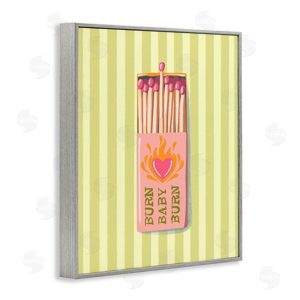 Elyse Anastacia Burn Baby Matches Gray Framed Giclee Print Wall Art