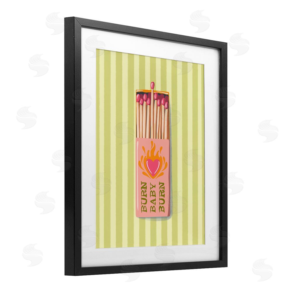 Elyse Anastacia Burn Baby Matches Black Framed Print Under Glass Wall Art
