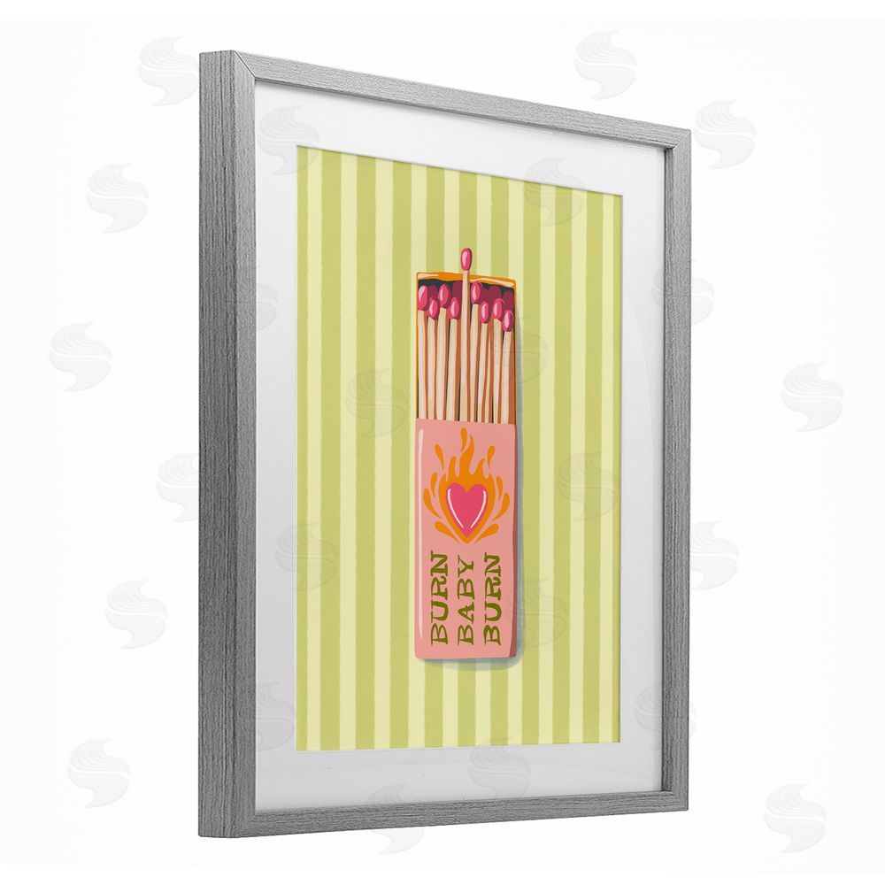 Elyse Anastacia Burn Baby Matches Gray Framed Print Under Glass Wall Art