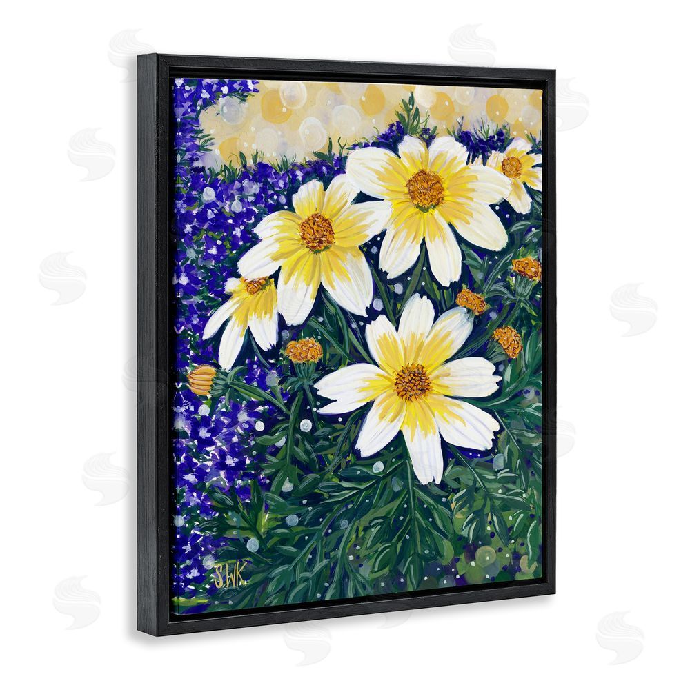 Sarah Waldron Kimball Summer Garden Cosmos Black Floating Frame Canvas Wall Art Print