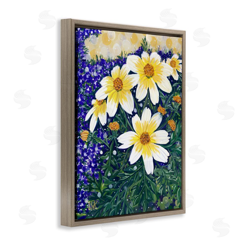 Sarah Waldron Kimball Summer Garden Cosmos Brown Floating Frame Canvas Wall Art Print