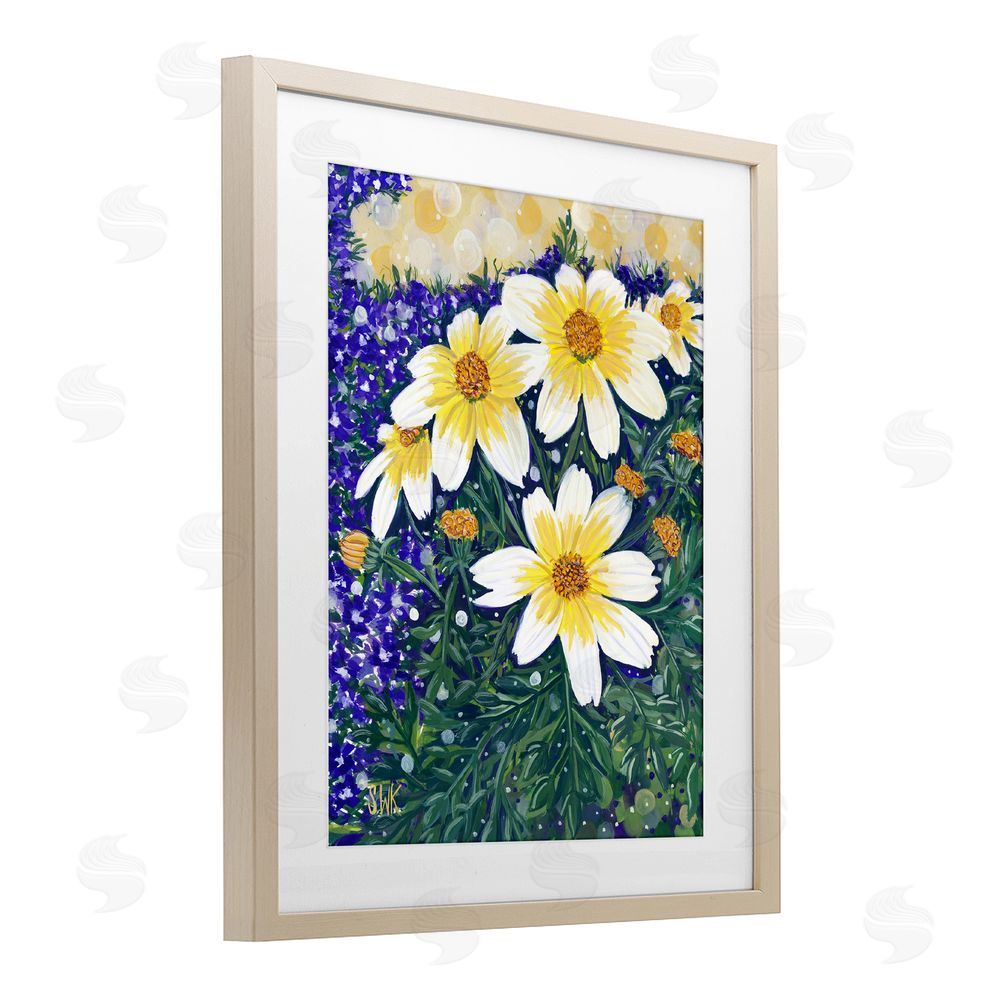 Sarah Waldron Kimball Summer Garden Cosmos Brown Framed Print Under Glass Wall Art