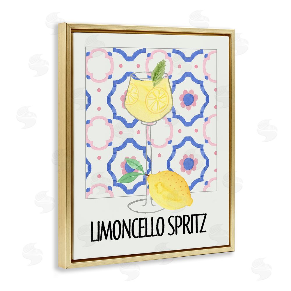 Nina Jacobs Italy Spritz on My Mind Gold Floating Frame Canvas Wall Art Print