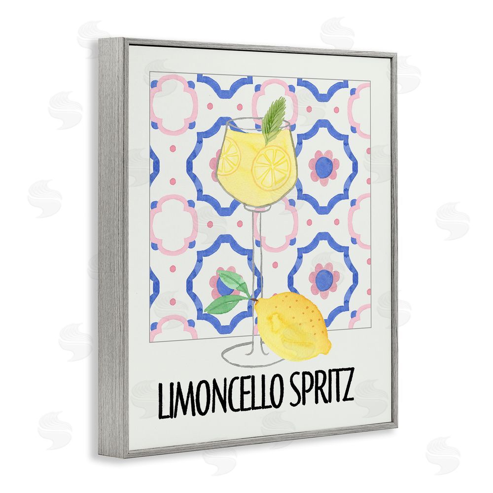 Nina Jacobs Italy Spritz on My Mind Gray Framed Giclee Wall Art Print
