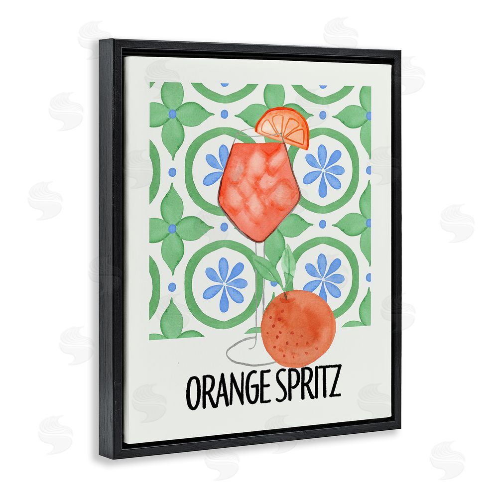 Nina Jacobs Orange Spritz On My Mind Black Floating Frame Canvas Wall Art Print
