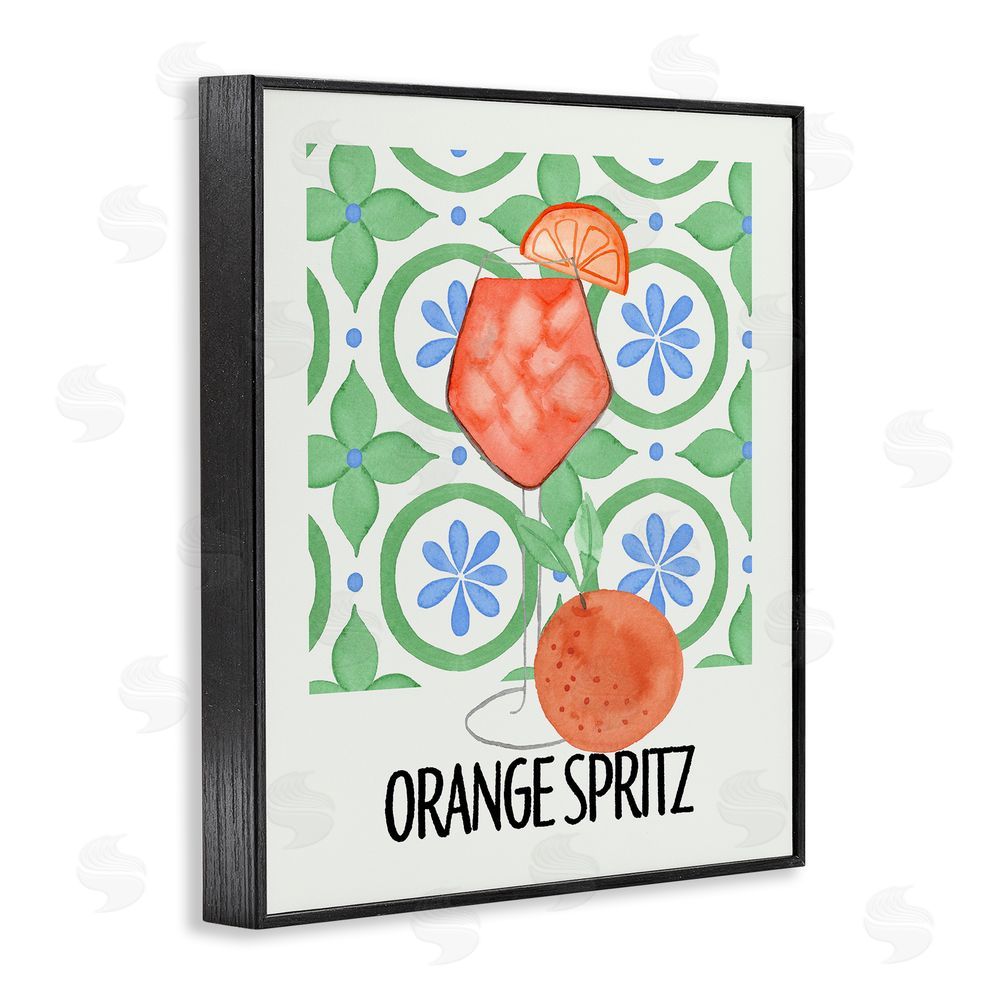 Nina Jacobs Orange Spritz On My Mind Black Framed Giclee Wall Art Print